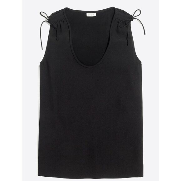 J. Crew Factory Shoulder-tie cami top Black Size 2 - Picture 1 of 6